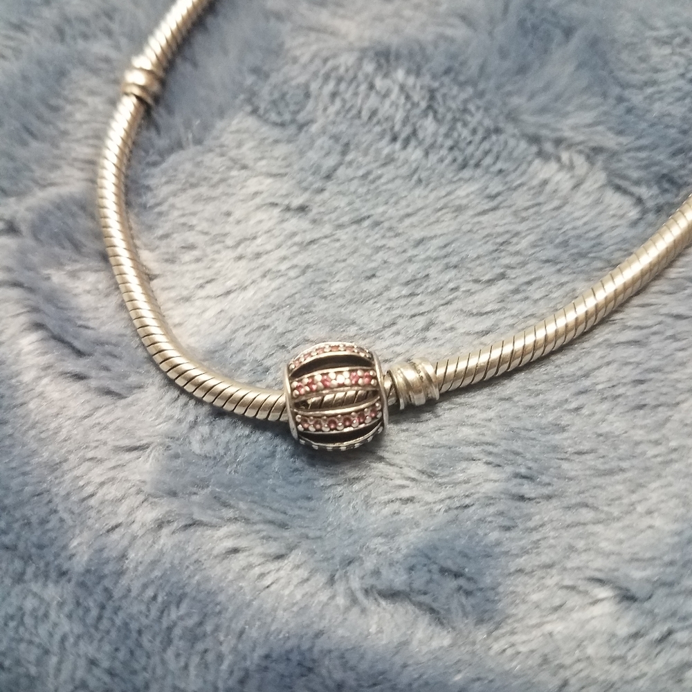 Silver and Pink Bead